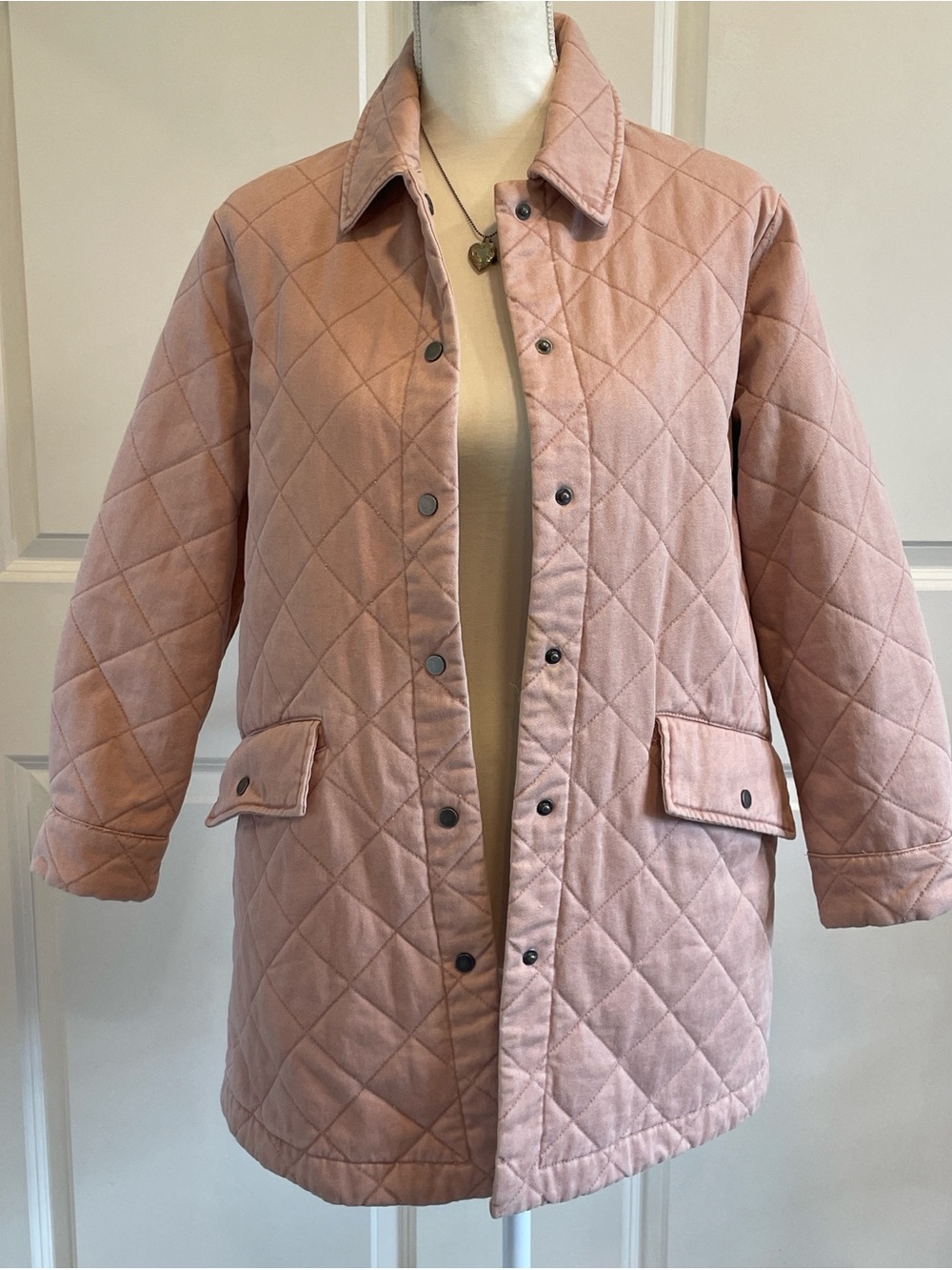 Joie Quilted Light Pink Pea Coat